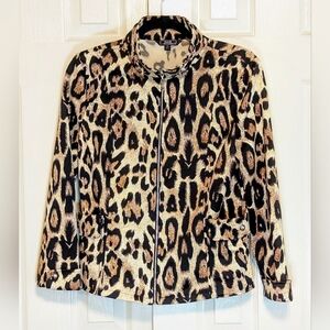 5/$25. Lisa International Animal Print Full Zip Jacket